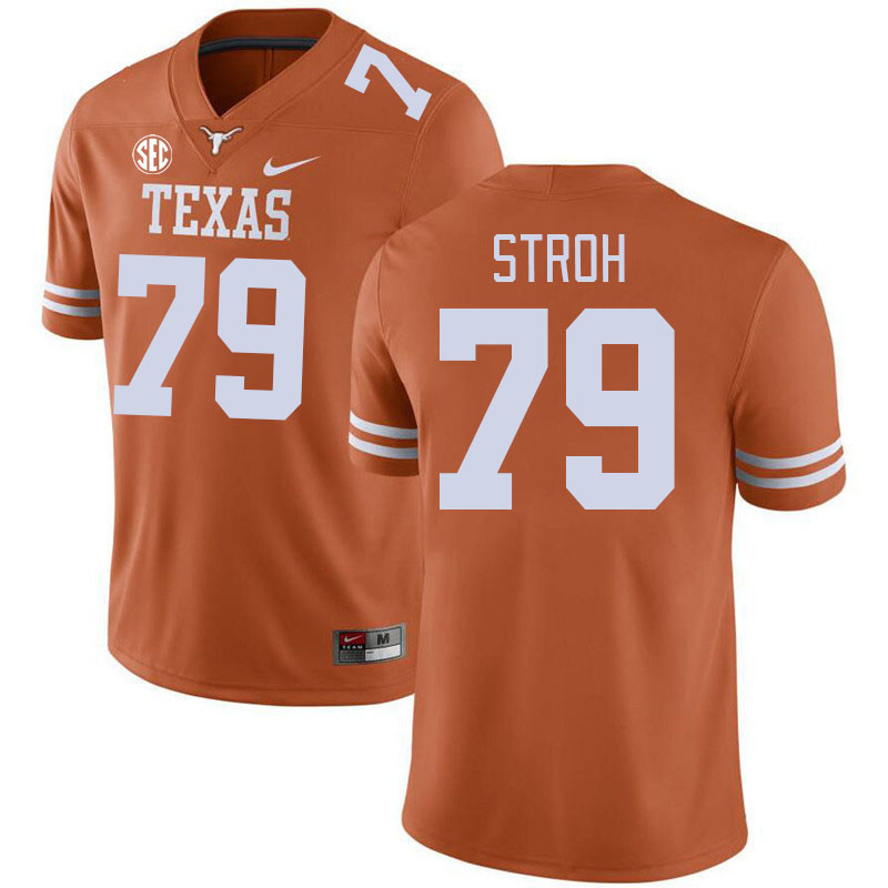 Texas Longhorns #79 Connor Stroh SEC Conference College Football Jerseys Stitched Sale-Orange